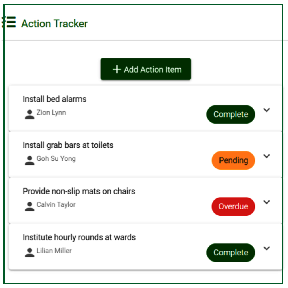 RCAA Action Tracker
